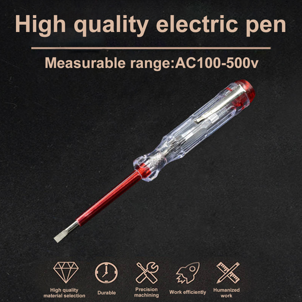 Circuit Test Pencil - 100-500V Testpen Draagbare Platte Schroevendraaier Elektrisch