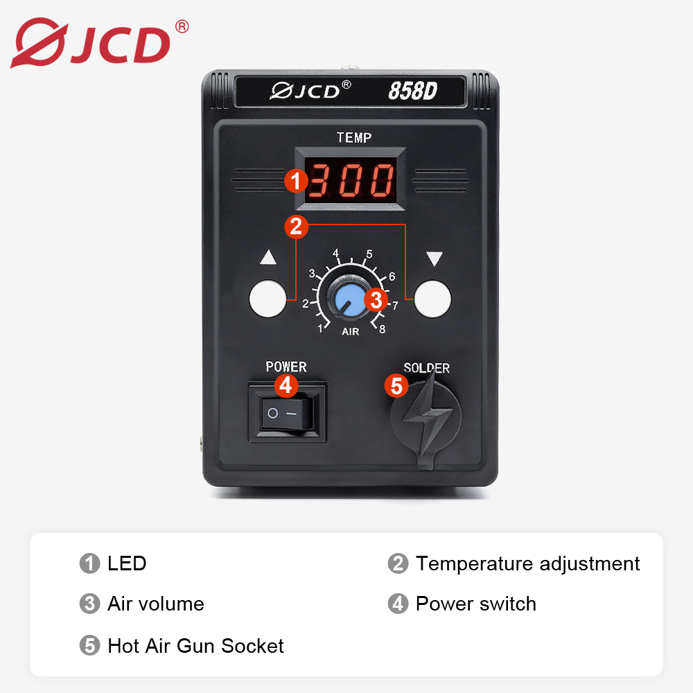 JCD Heteluchtpistool 858D 700W - Hot Air Station 858 recensie en prijs